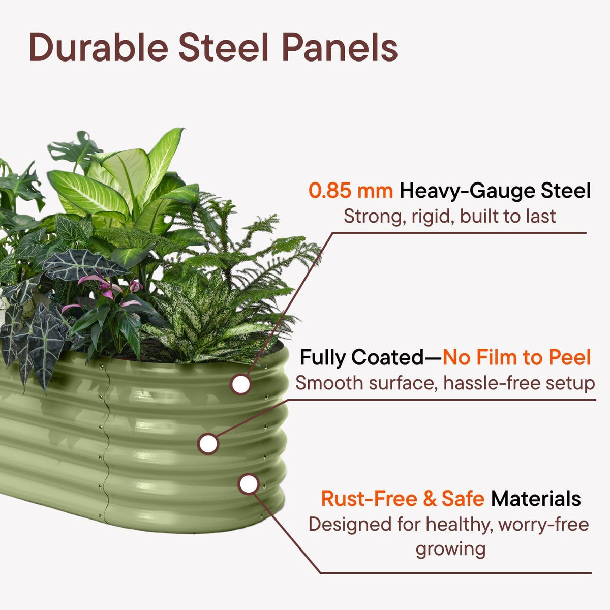 2-Pack Galvanized Raised Garden Bed Planter Boxes 6x2x1.5 ft, 17 Tall - Moss Green