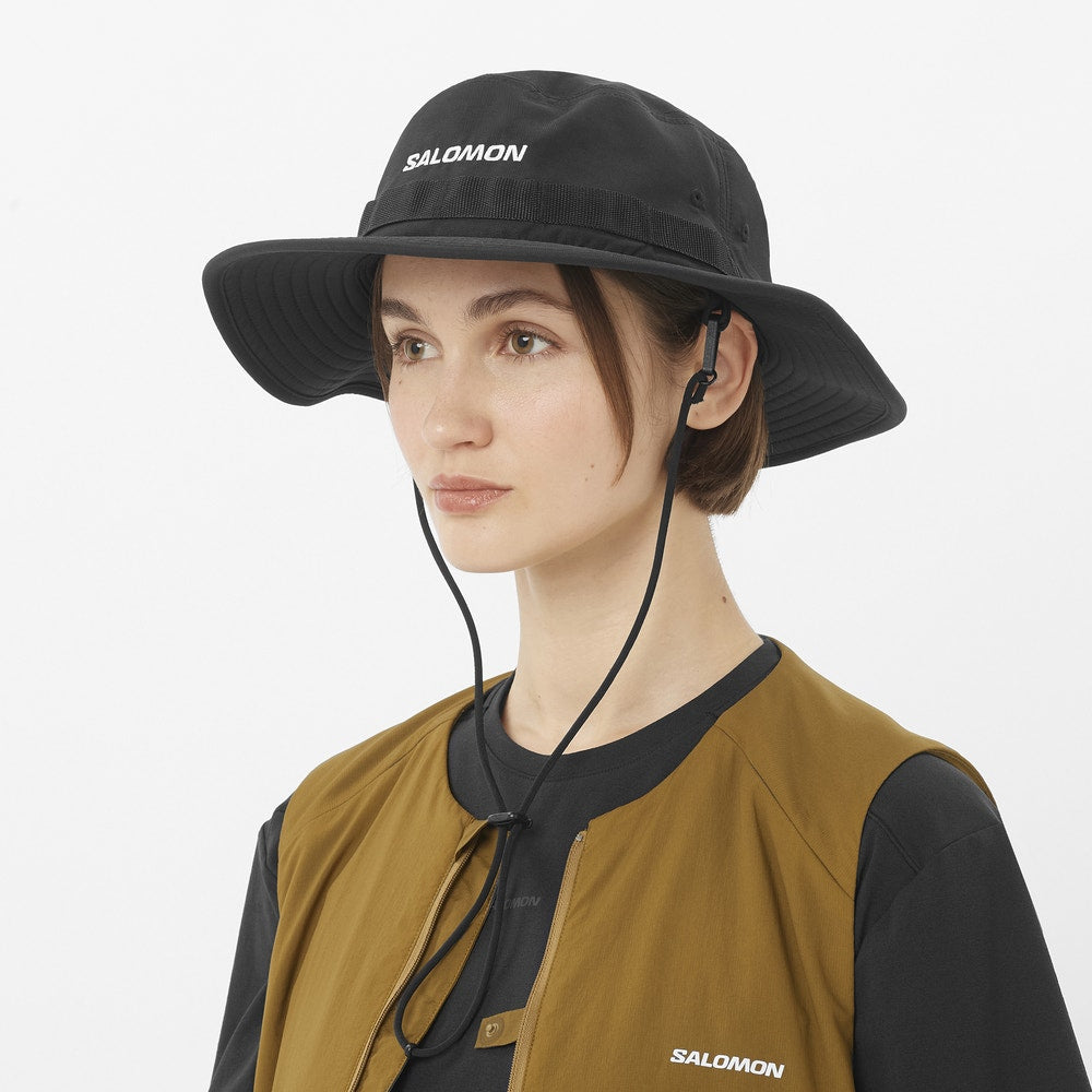 Wide-Brim Water-Repellent Bucket Hat