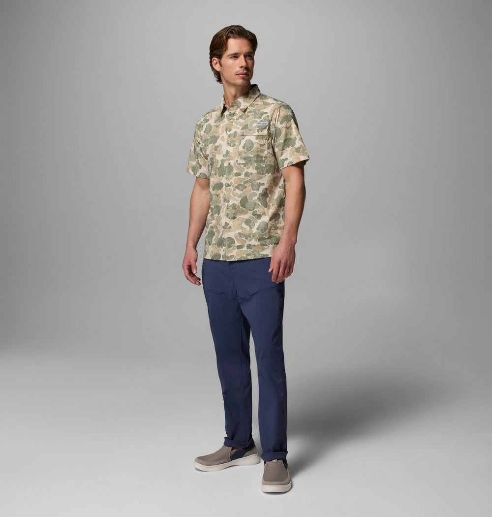 Men's Short-Sleeve Cotton Camp Shirt - Gray