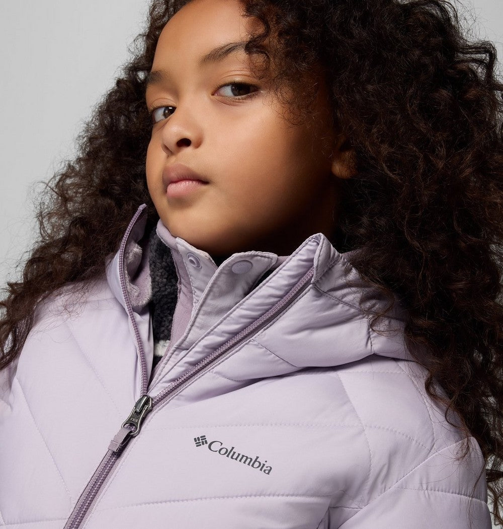 Girls' Long Insulated Hooded Jacket - Wine