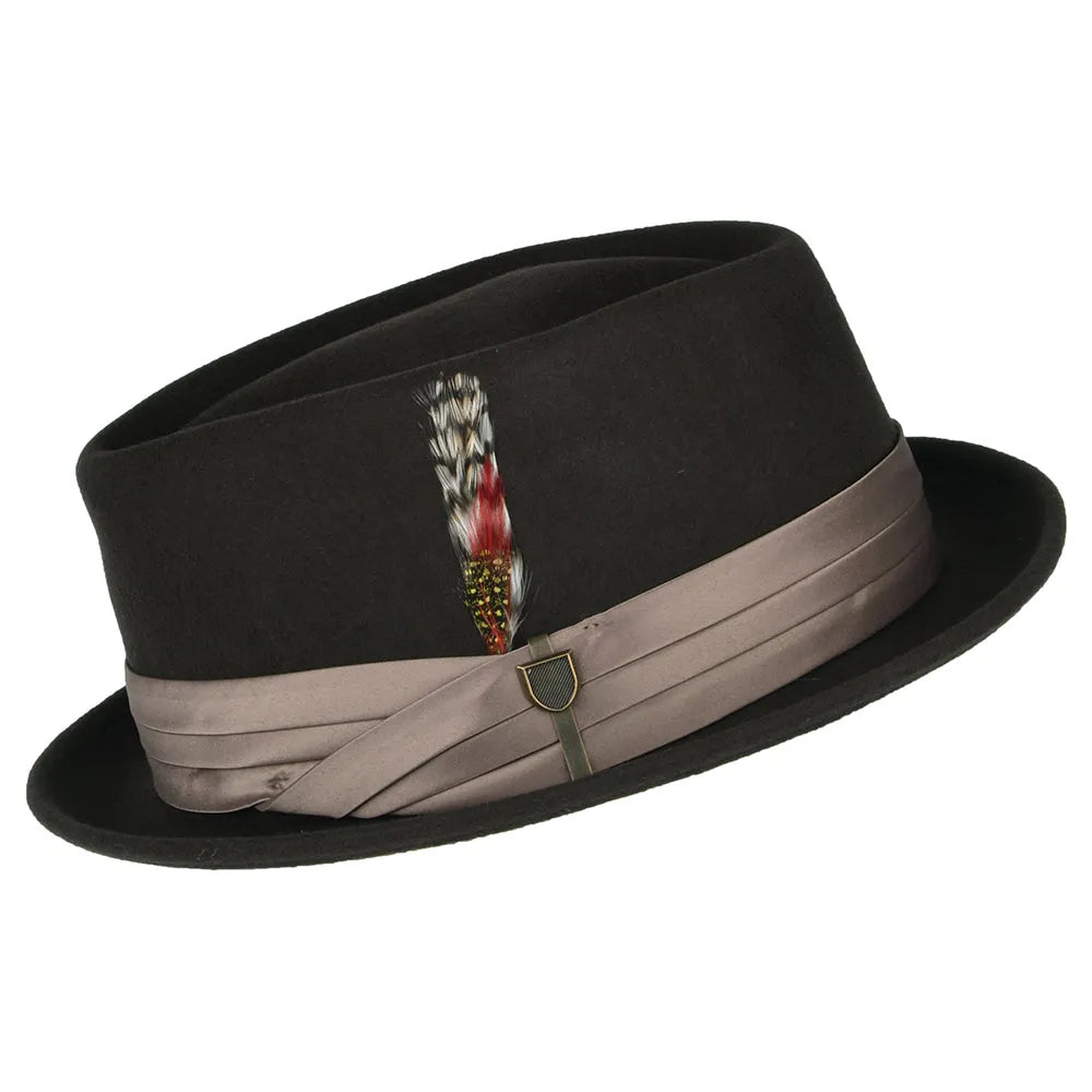 Brighton Wool Felt Pork Pie Hat - Brown