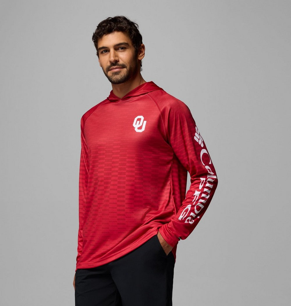 Men's UPF 50 Team Logo Sun Hoodie - Red