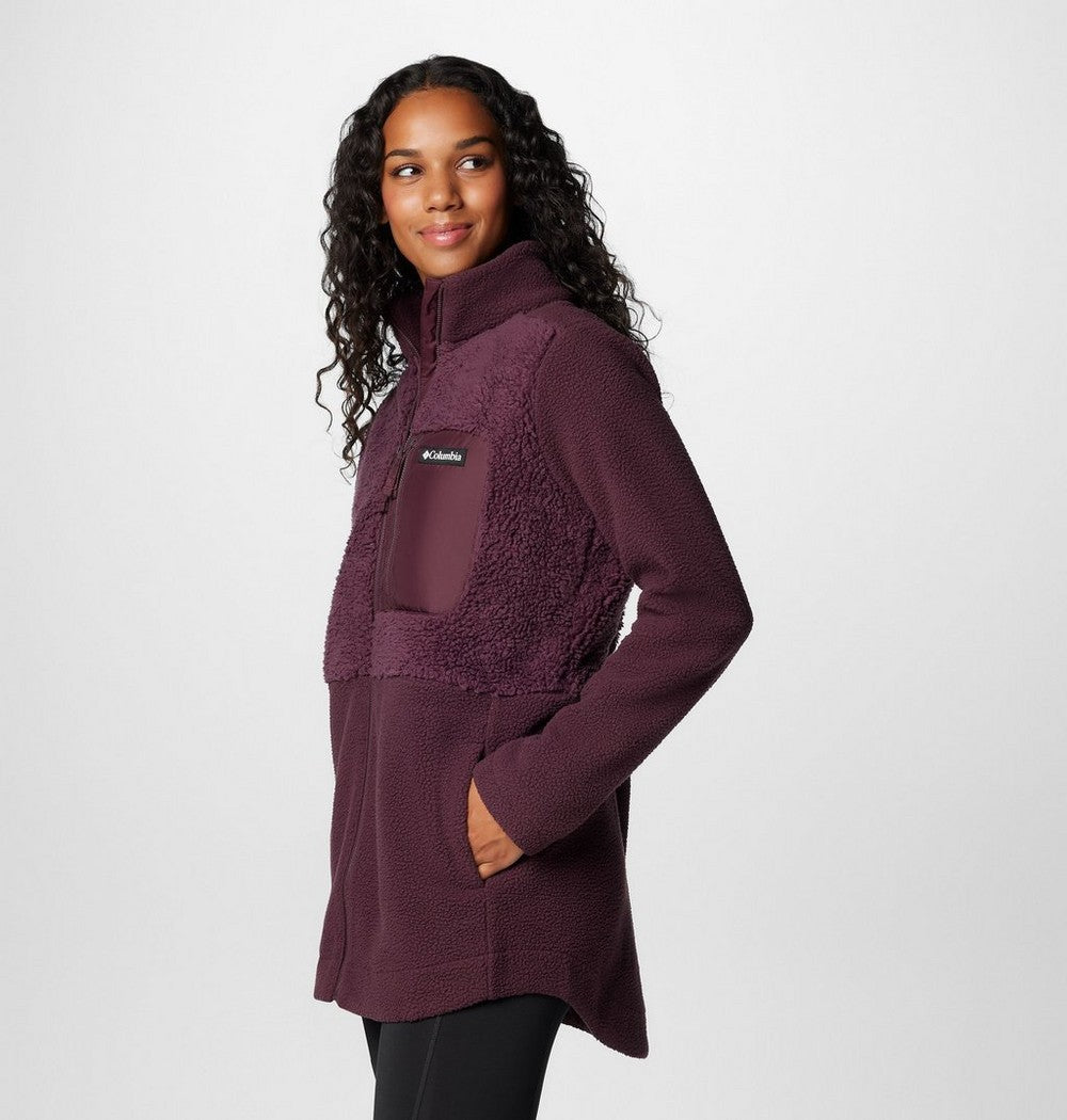 Women's Long Sherpa Full-Zip Fleece Jacket
