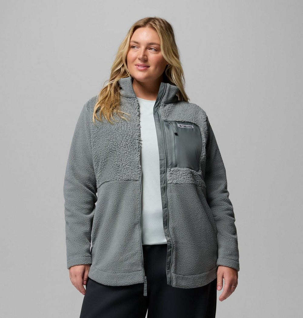 Women's Plus Sherpa Full-Zip Fleece - Grey
