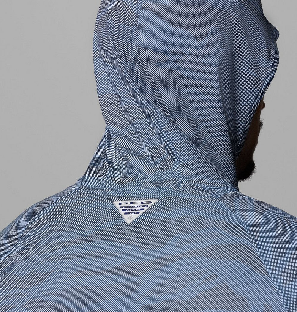 Men's UPF 50 Cooling Fishing Hoodie - Blue