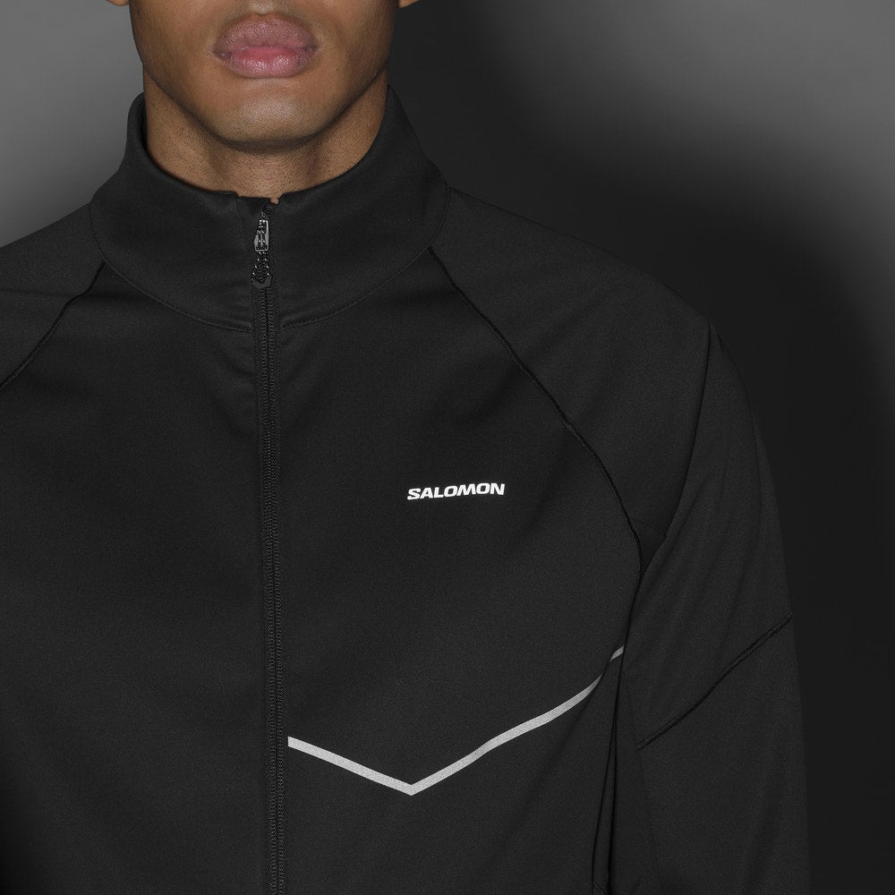 Men's Wind-Resistant Running Softshell Jacket - Black
