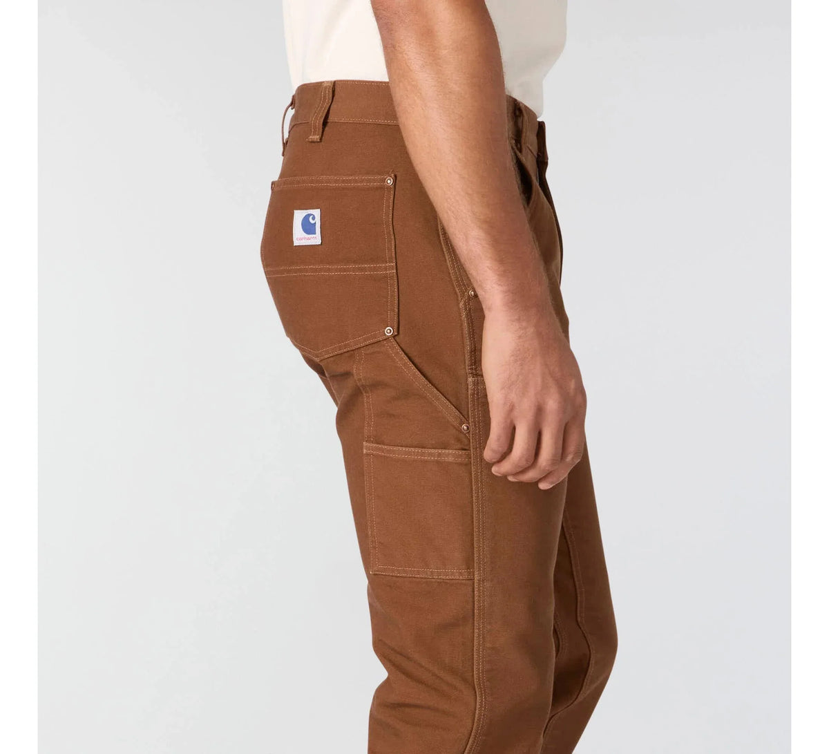 Men's Double-Knee Canvas Work Pants - Red