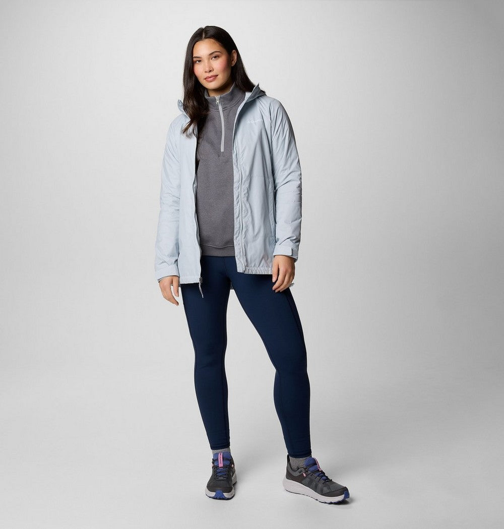 Women's Lined Long Rain Jacket - Blue