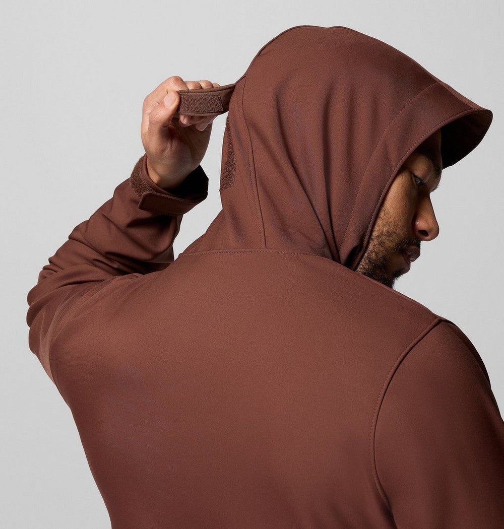 Men's Hooded Softshell Jacket - Brown