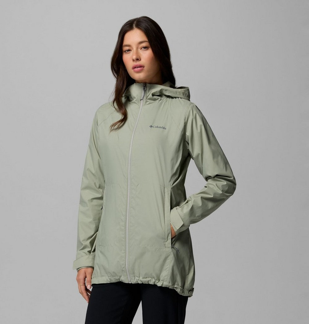 Women's Lined Long Rain Jacket - Blue