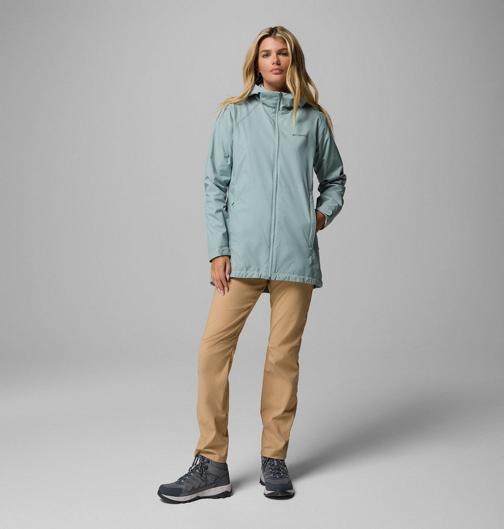Women's Lined Long Rain Jacket - Blue