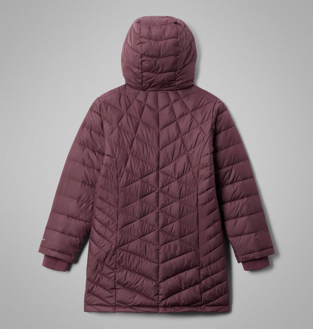 Girls' Long Insulated Hooded Jacket - Wine