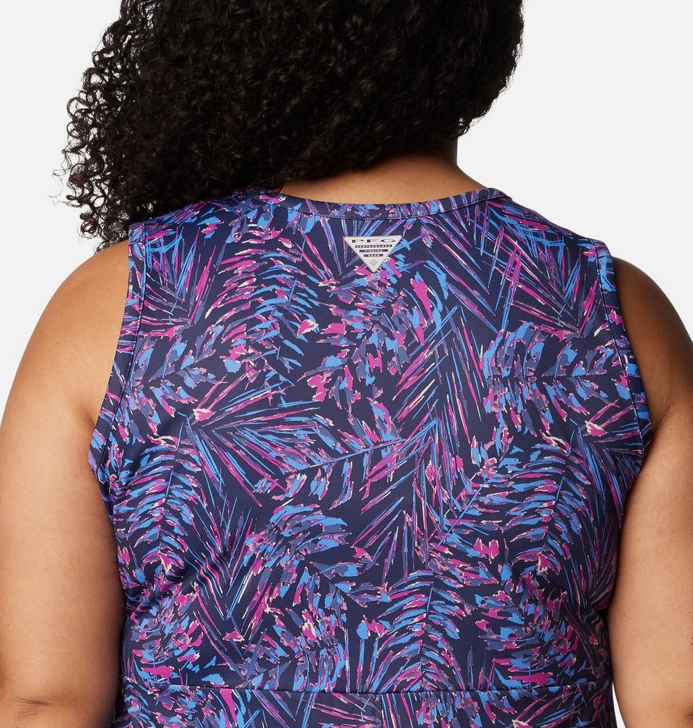 Women's Plus UPF 50 Tank Dress - Blue Print