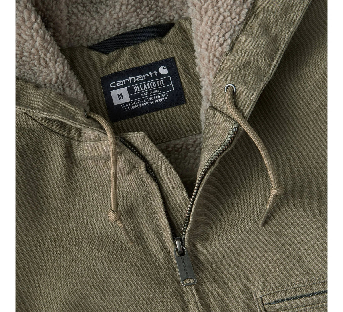 Men's Sherpa-Lined Cotton Canvas Jacket - Gravel