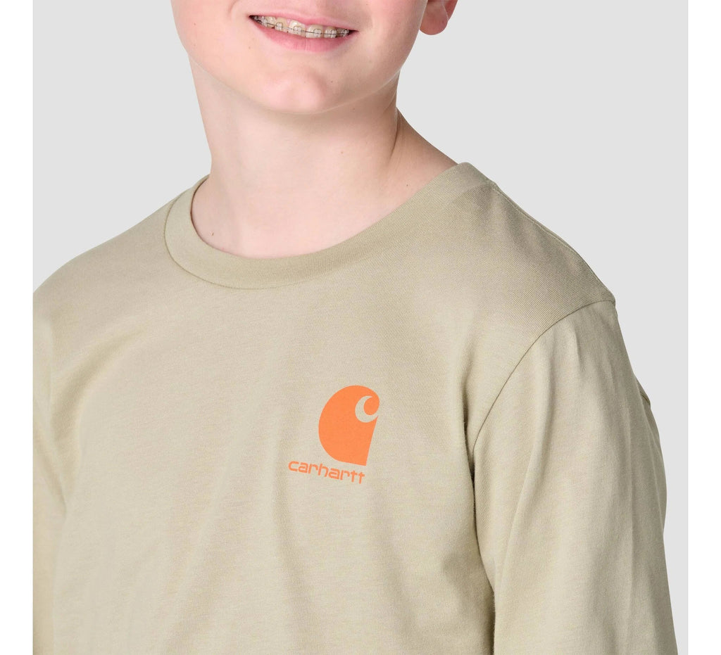 Boys' Long-Sleeve Skull Graphic T-Shirt - Tan