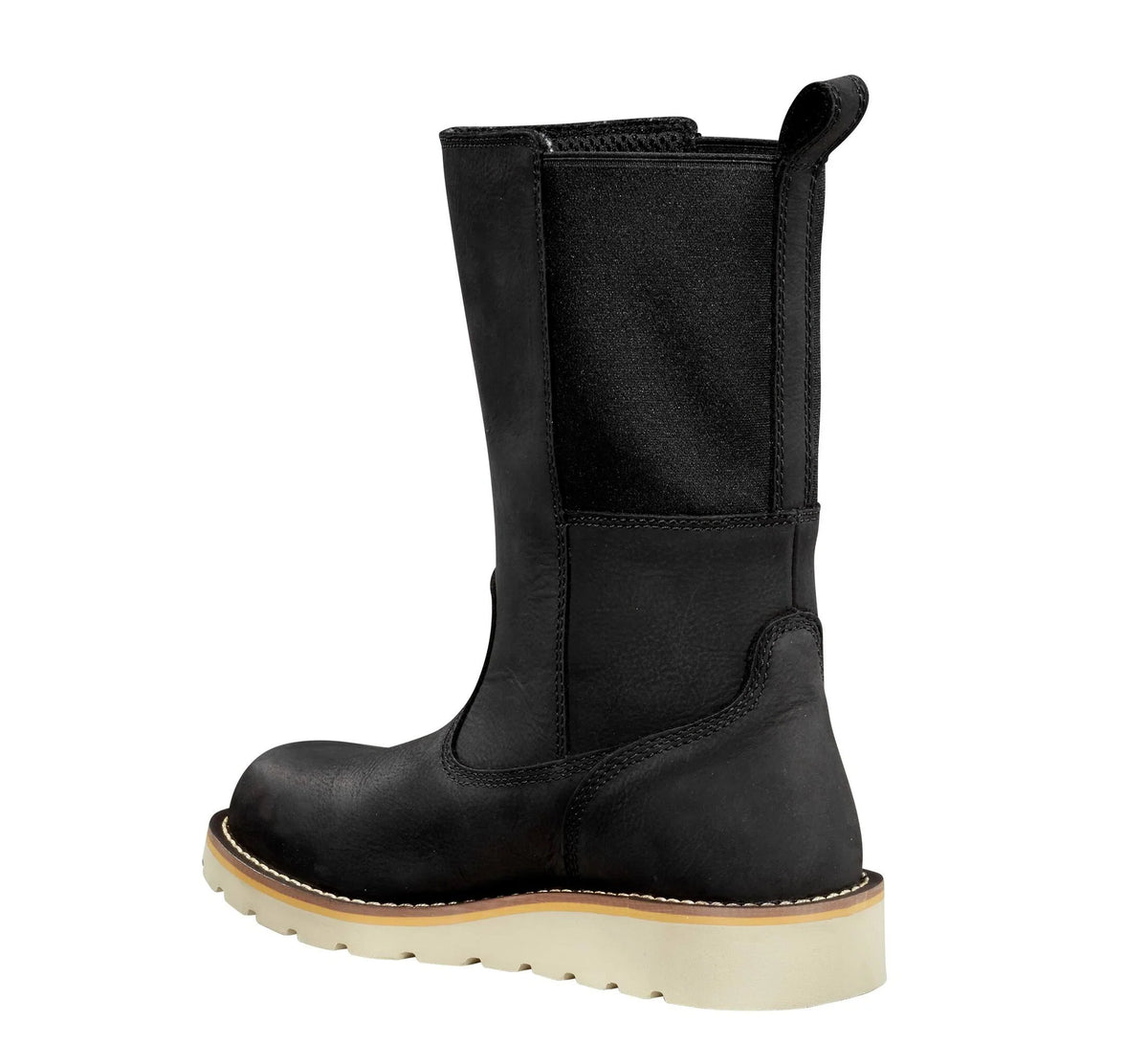 Women's Waterproof 10-Inch Soft Toe Pull-On Boot - Black