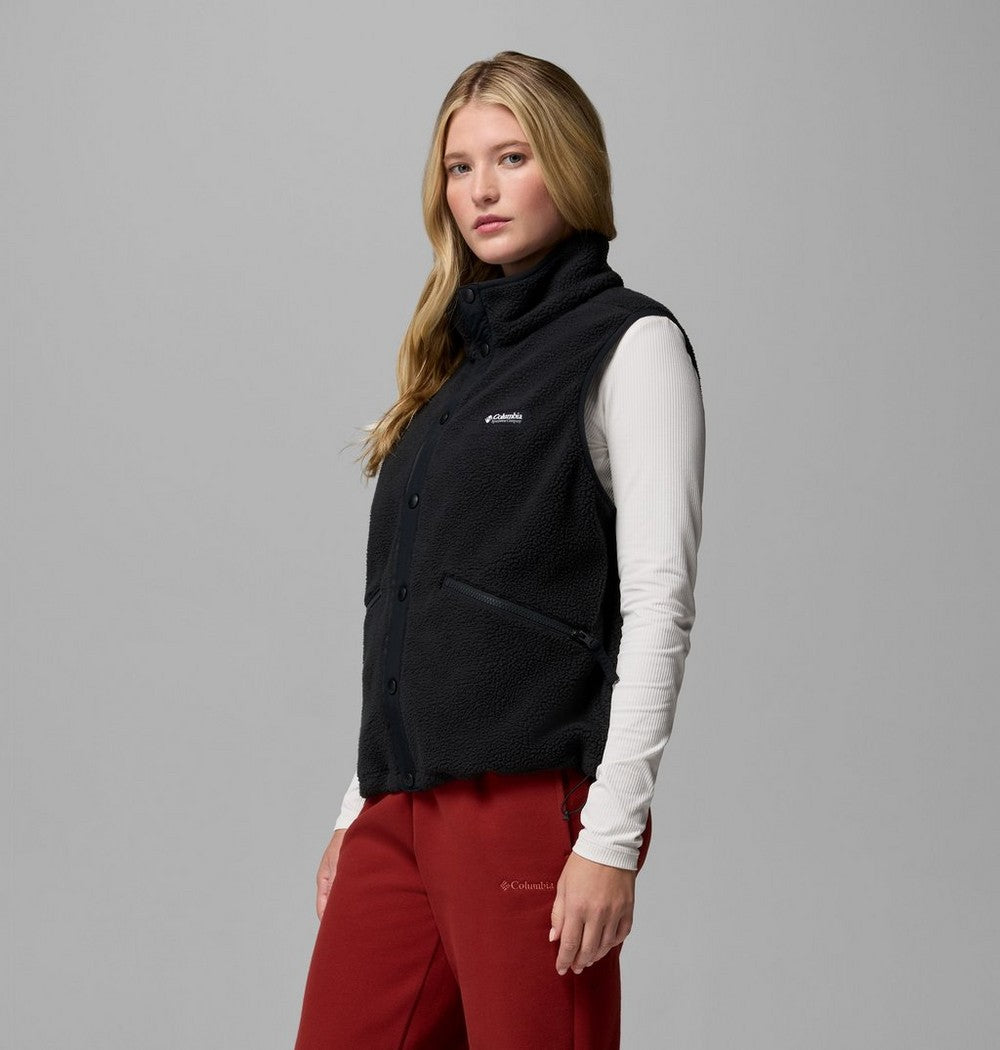 Women's Sherpa Fleece Vest - Black