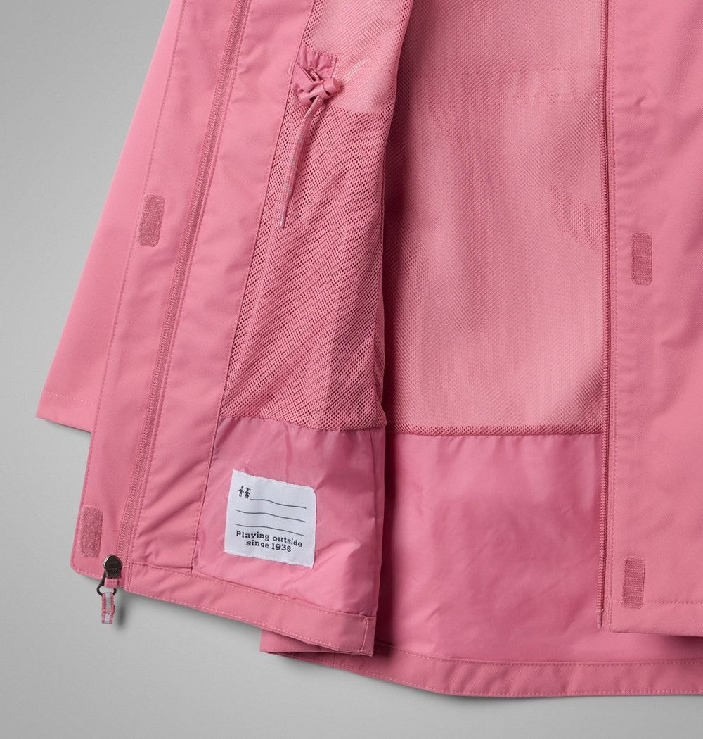 Girls' Long Waterproof Rain Jacket - Black