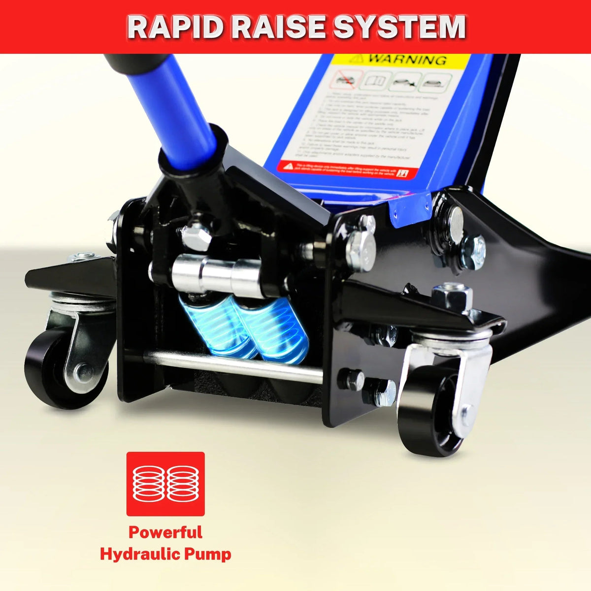 Seizeen Low Profile Floor Jack, 3 Ton (6600 lbs), 3.3 in-19.7 in Lift Range, 52 in Extended Handle