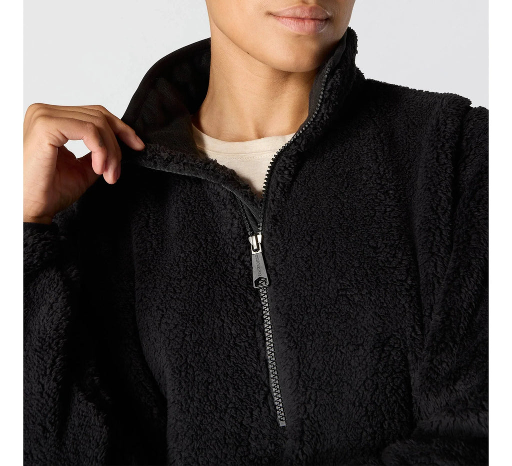 Women's Loose Fit Fleece Pullover - Black
