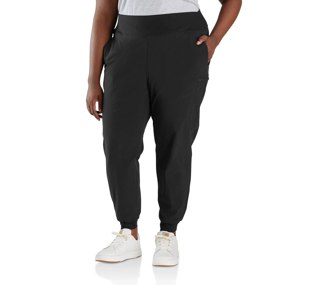 Women's Fleece-Lined Stretch Jogger Pants - Black