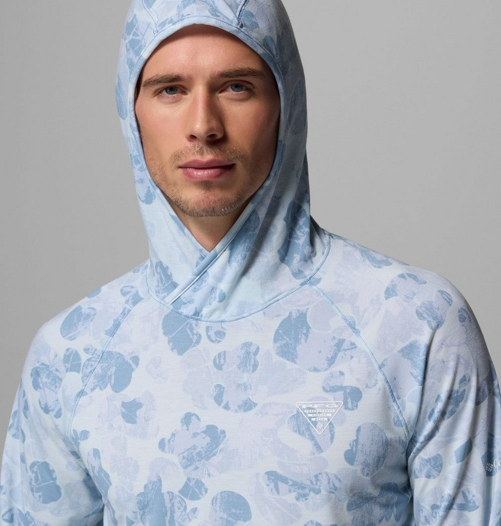 Men's Printed Fishing Hoodie - Gray Camo