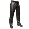 Men's Leather Motorcycle Pants - Black
