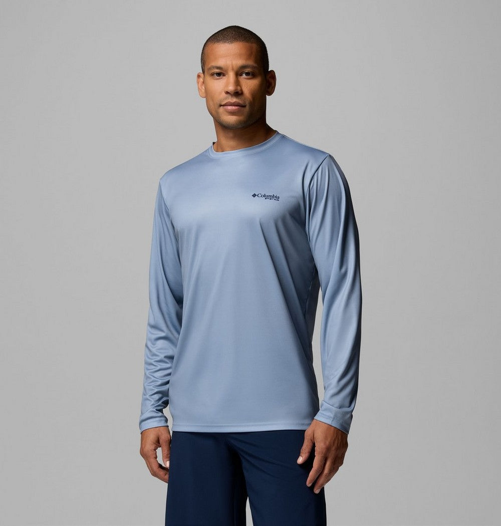 Men's Long Sleeve Fishing Shirt - Blue Navy
