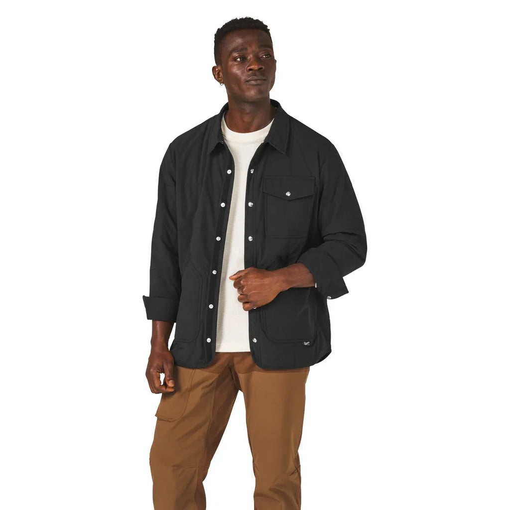 Men's Insulated Snap-Front Shirt Jacket - Black