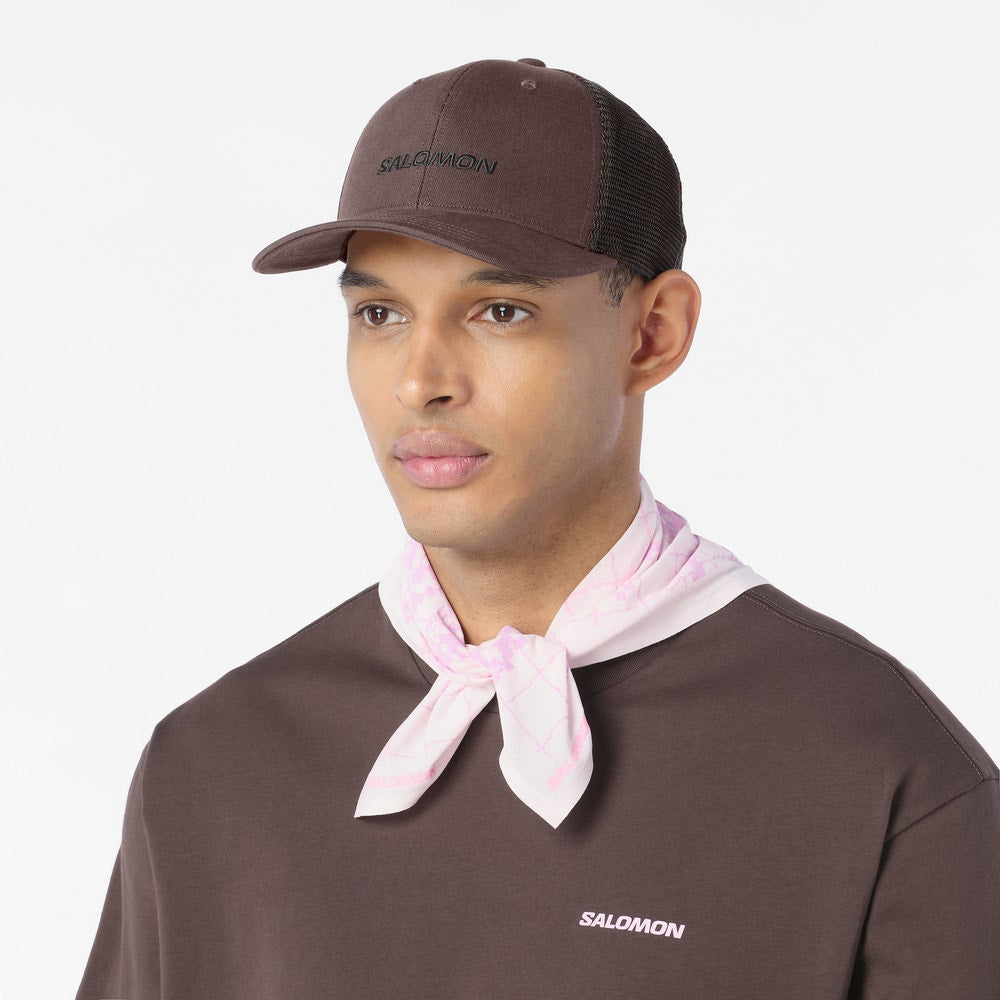 Cotton Mesh Trucker Cap - Brown