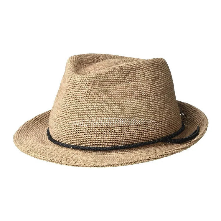  same style!】Can be rolls up for packing- Goorin Bros Morning Glory Raffia Straw Trilby Fedora