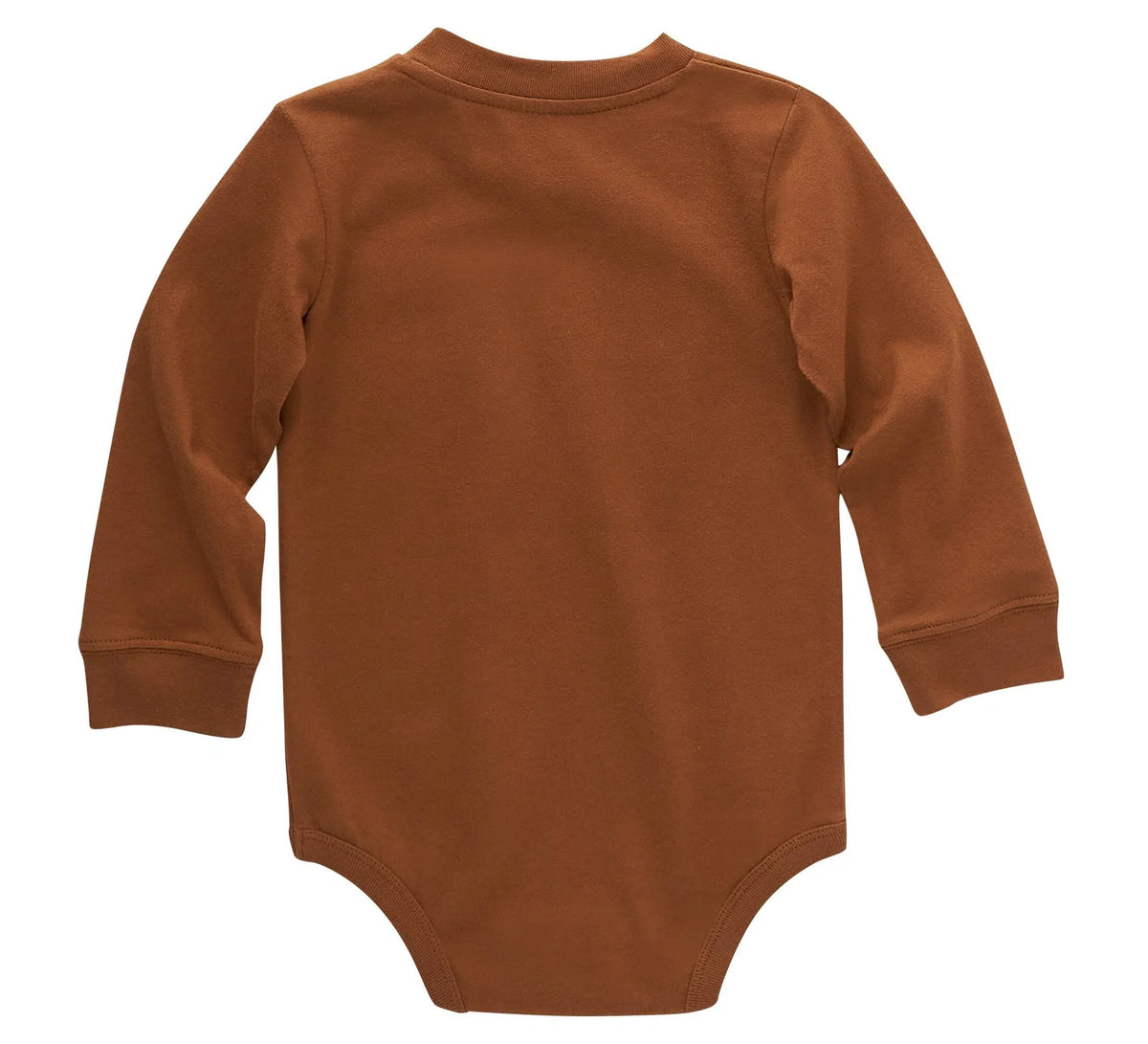 Baby Long-Sleeve Pocket Bodysuit - Brown