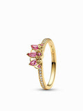 Tiara Pavé Ring - Gold and Light Purple