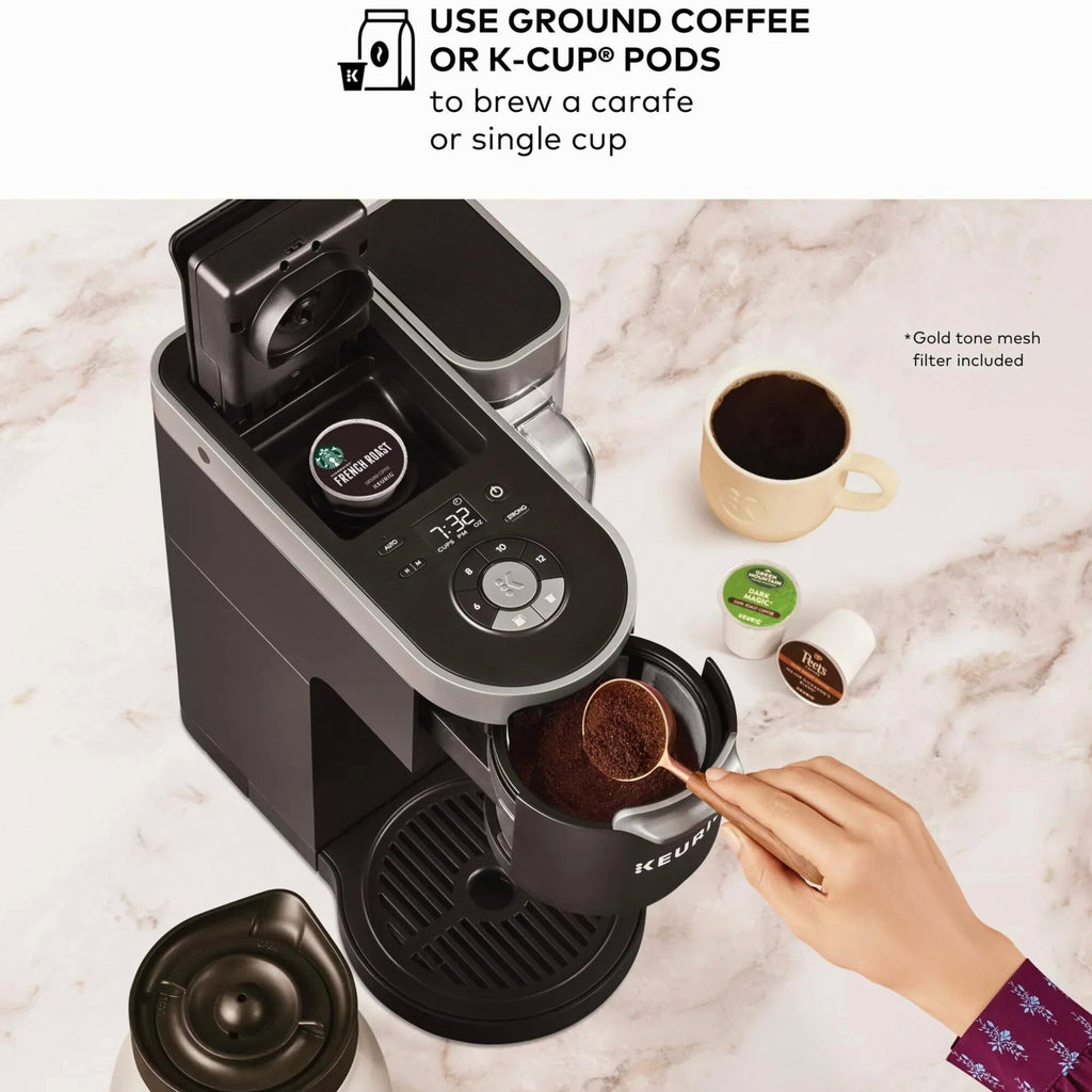 Keurig Single Serve & Carafe Coffee Maker, 60 oz Water Reservoir, 12-Cup Thermal Carafe - K-Duo Plus