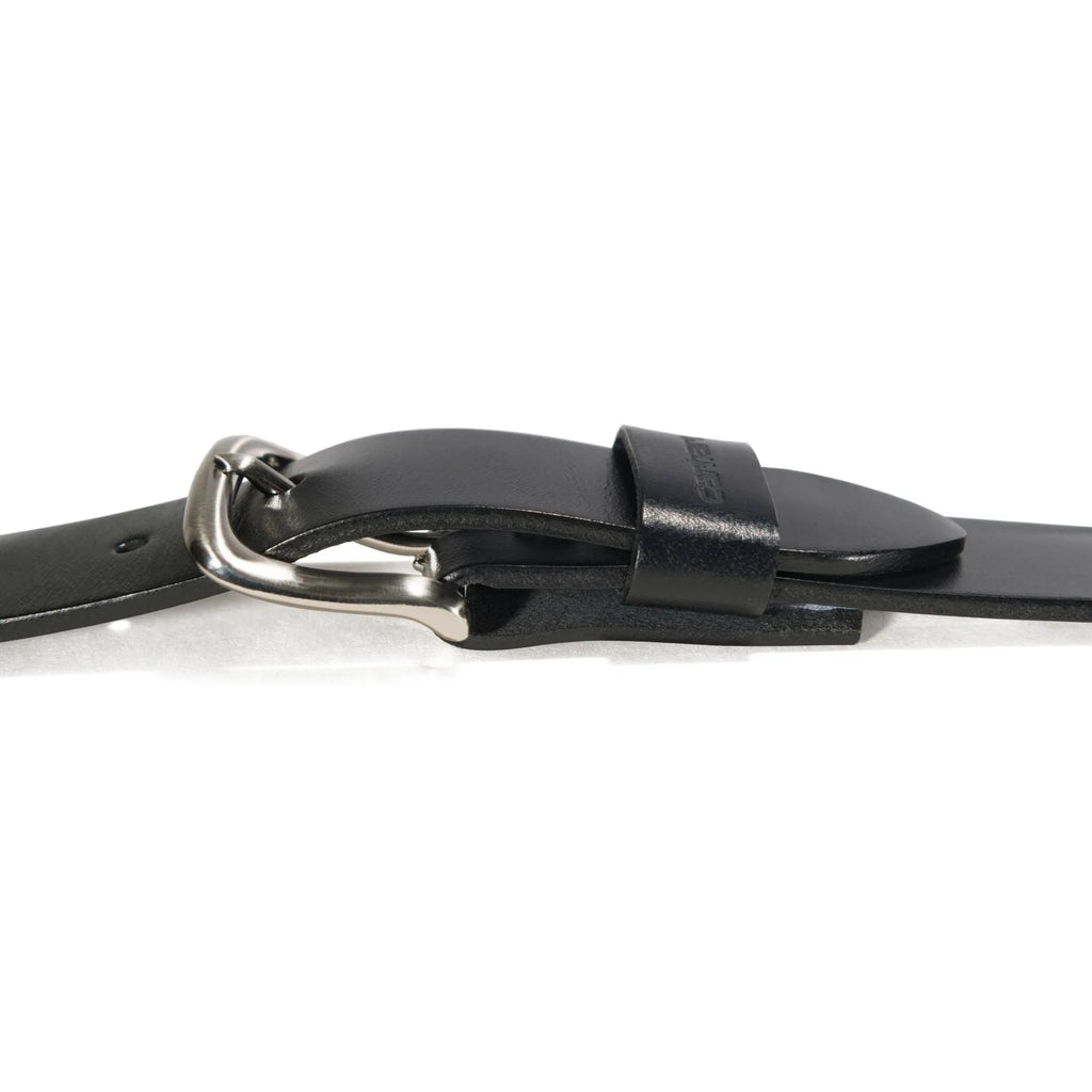 Men's Bridle Leather Buckle Belt - Black