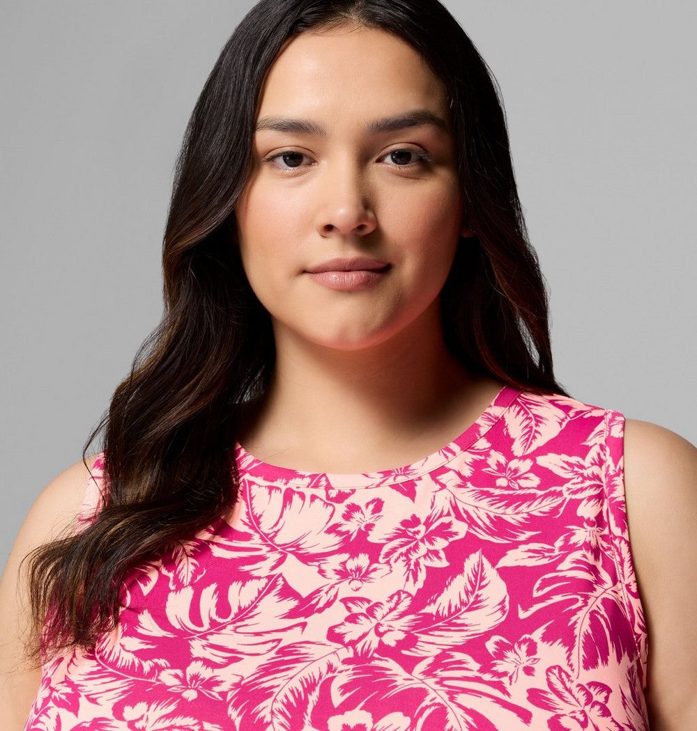 Women's Plus UPF 50 Tank Dress - Blue Print
