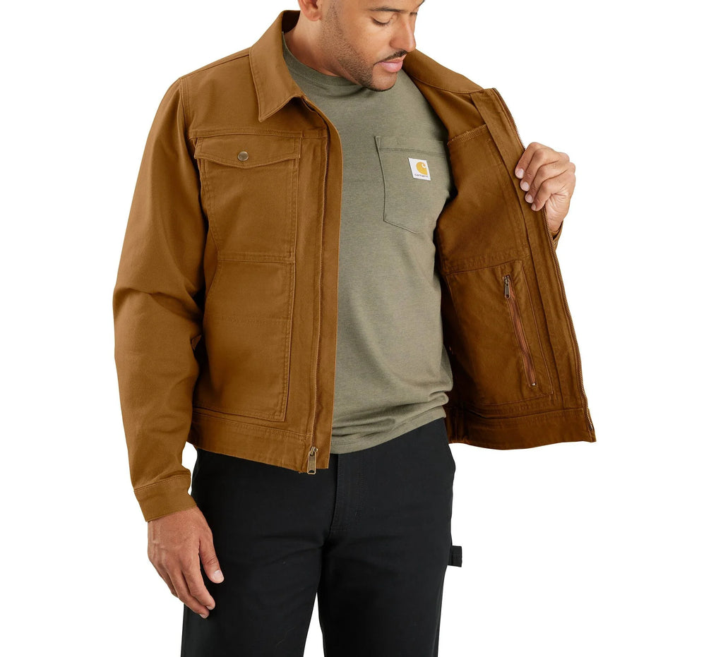 Men's Stretch Canvas Work Jacket - Brown