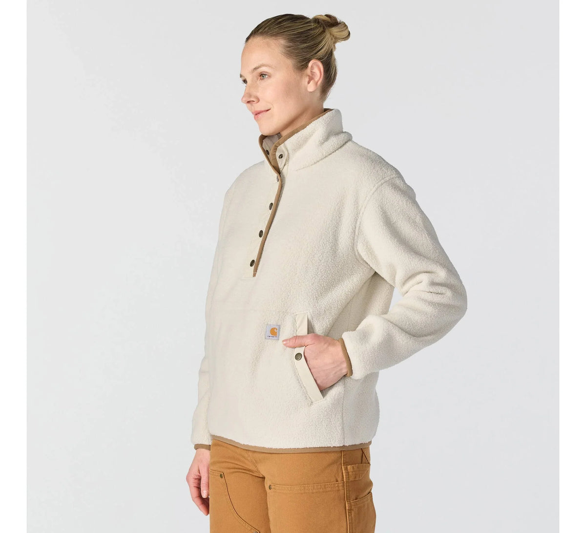 Women's Fleece Snap Pullover - Oat