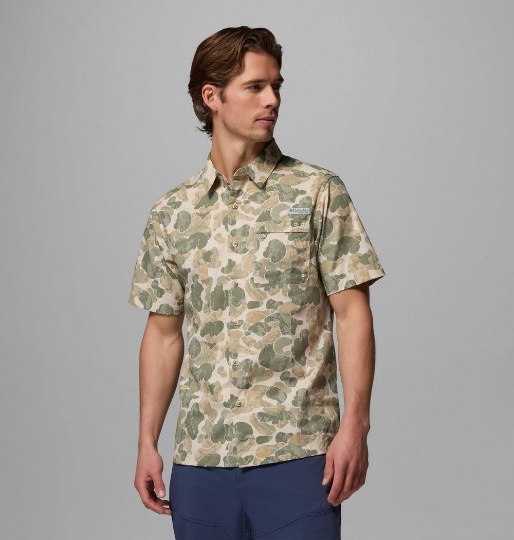 Men's Short-Sleeve Cotton Camp Shirt - Gray