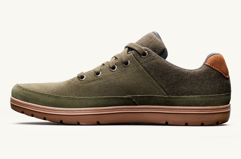 Canvas And Wool Casual Sneaker - Blue