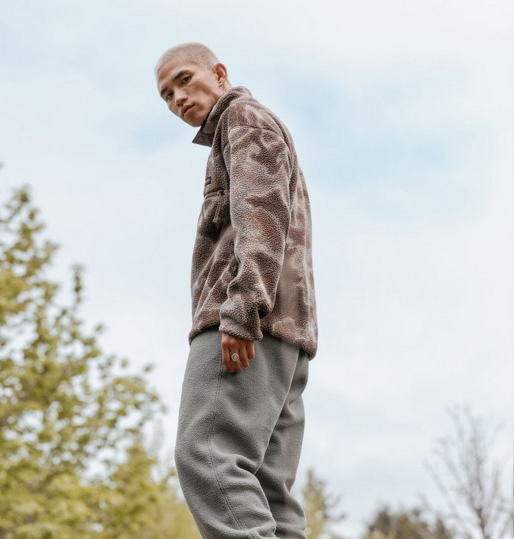 Men's Printed Half-Snap Fleece Pullover