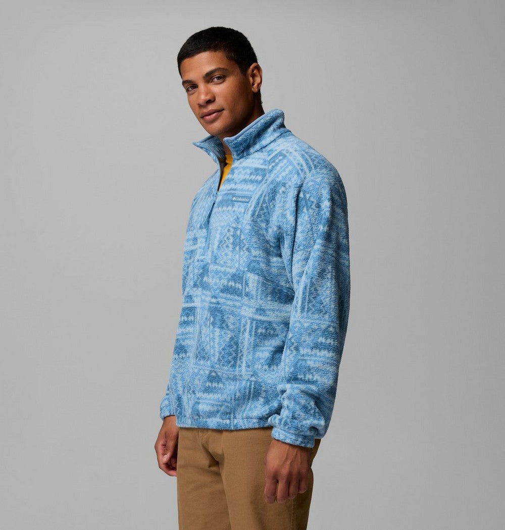 Men's Printed Fleece Half-Zip Pullover - Sage