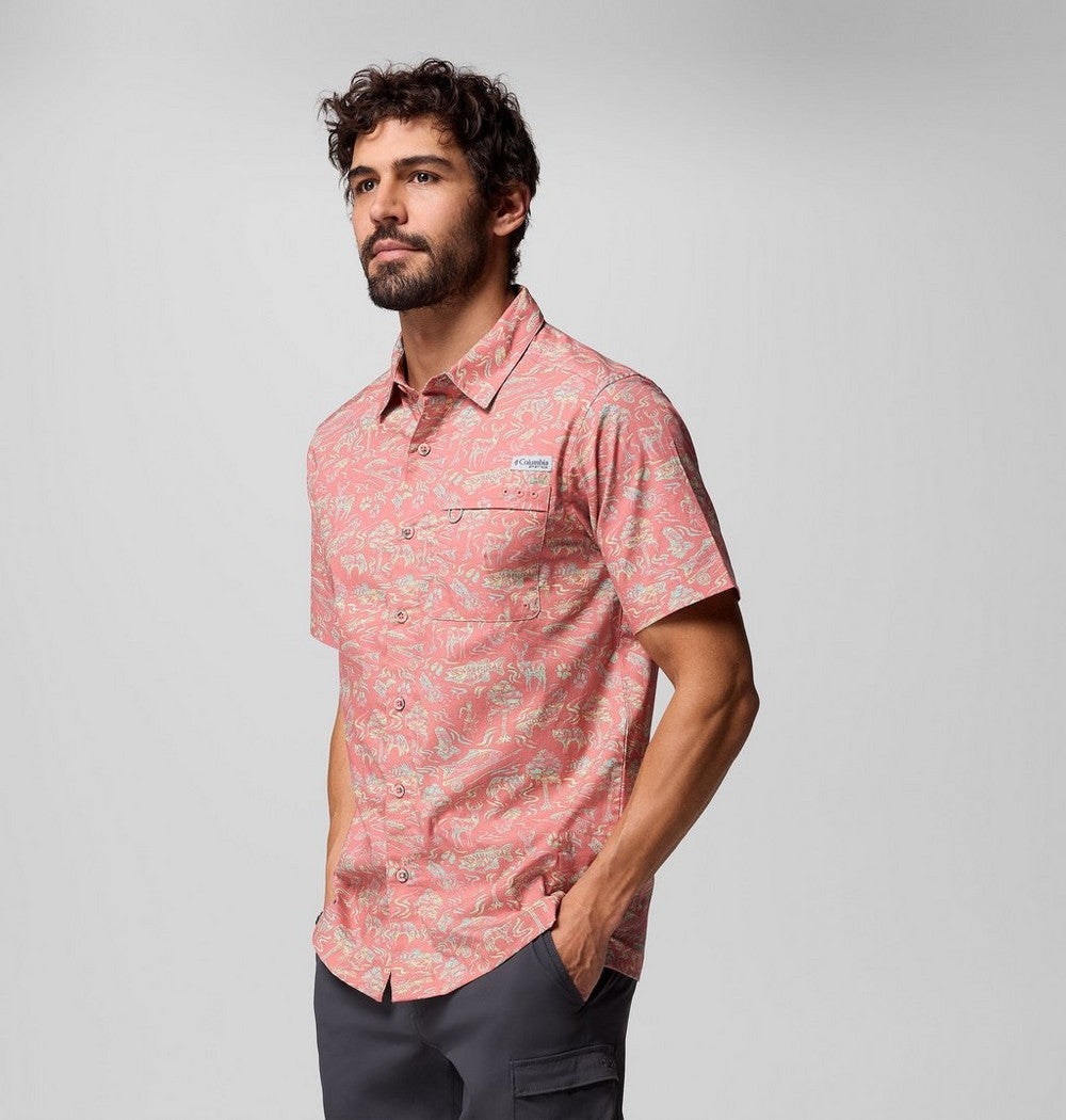 Men's Short-Sleeve Cotton Camp Shirt - Gray