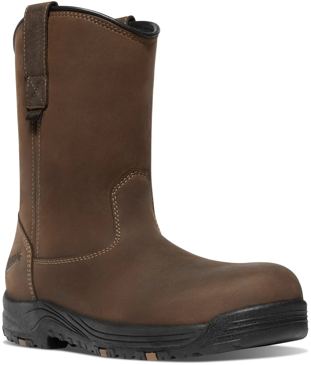 10-Inch Waterproof Pull-On Work Boot - Brown