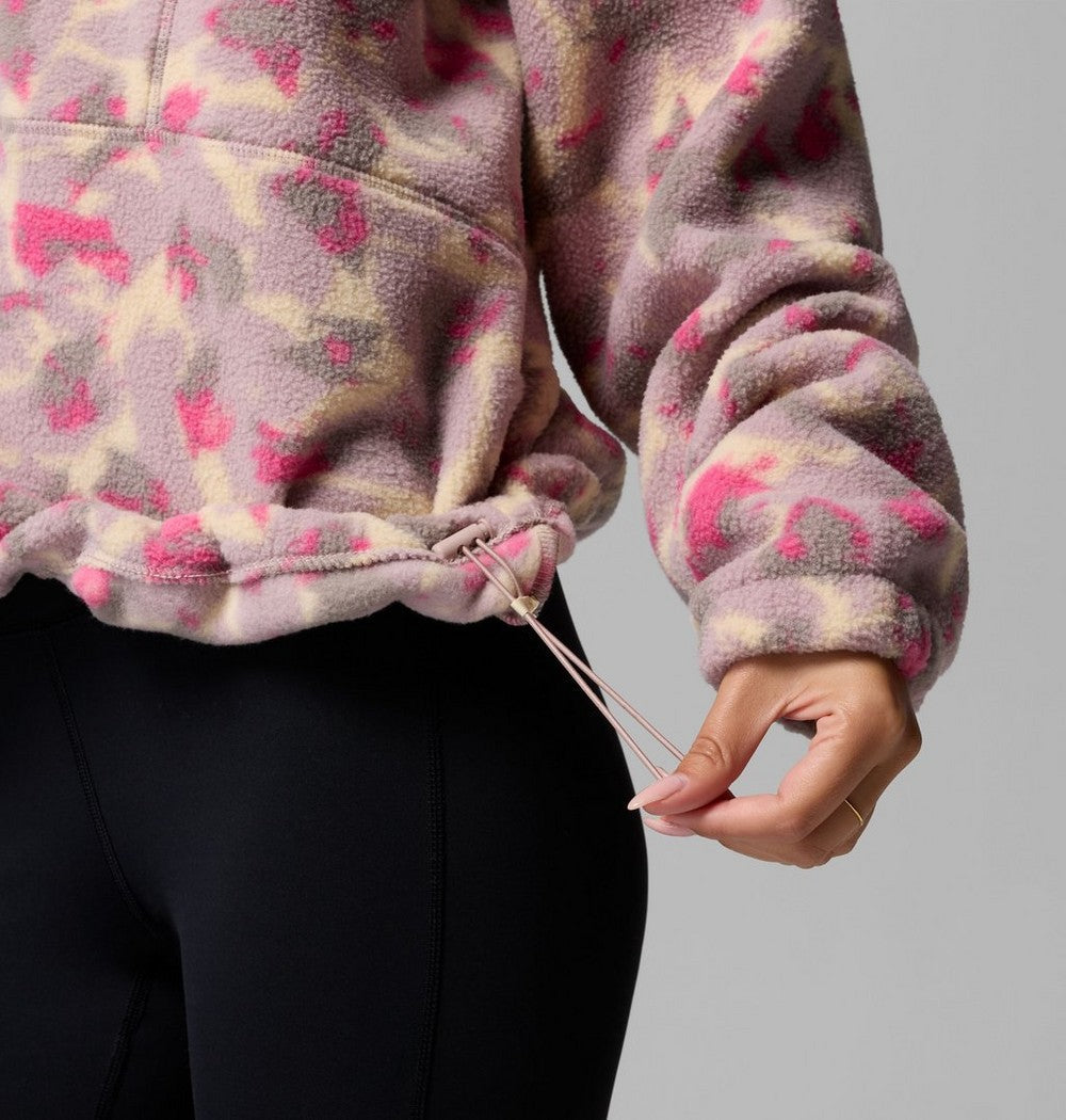 Women's Printed Fleece Half-Zip Pullover - Mauve