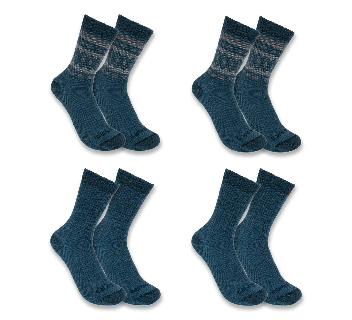 Women's Cushioned Wool Blend Crew Socks, 4-Pack