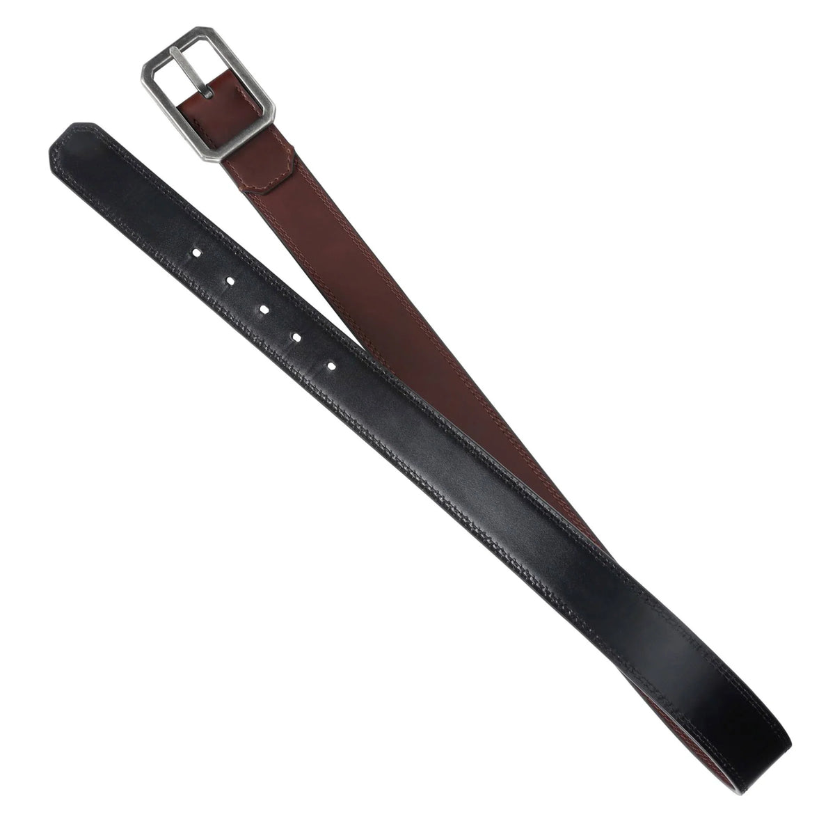 Reversible Full-Grain Leather Belt - Brown