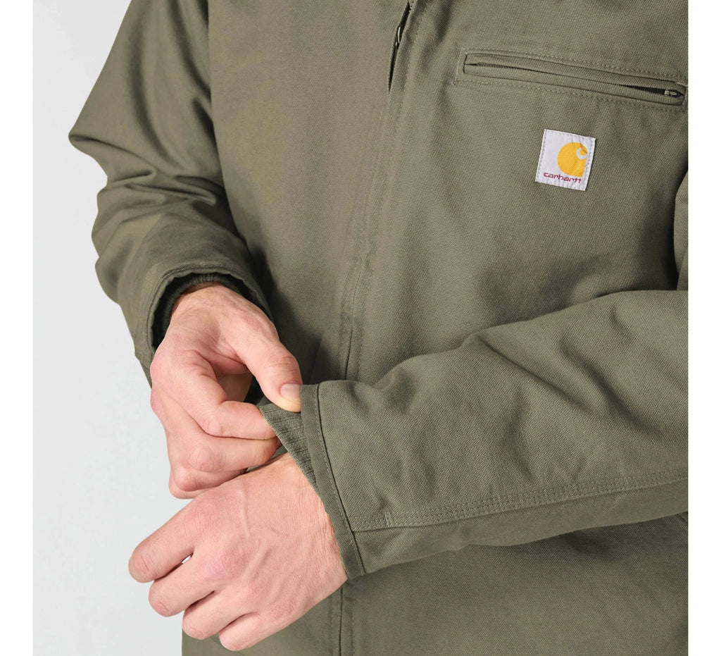 Men's Sherpa-Lined Cotton Canvas Jacket - Gravel