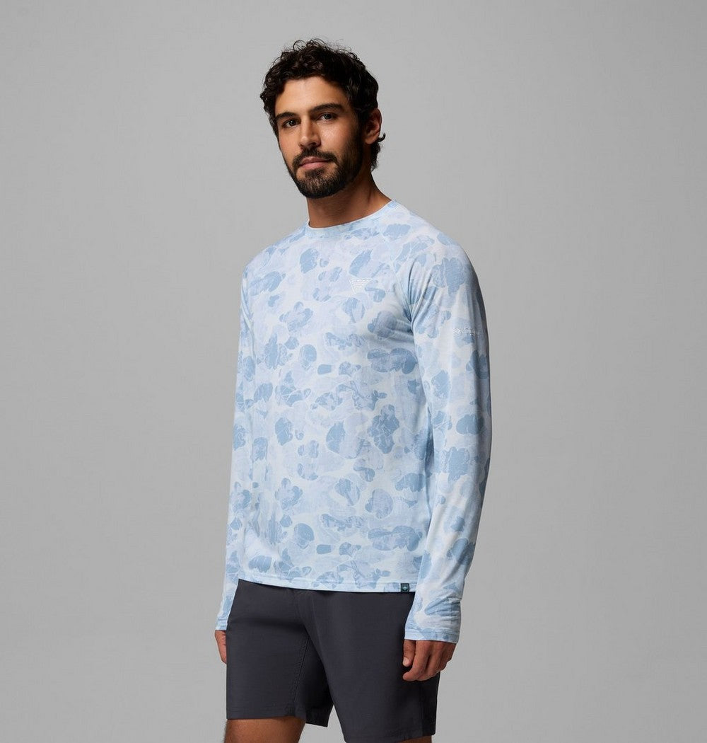 Men's Printed Long-Sleeve Fishing Shirt - Gray