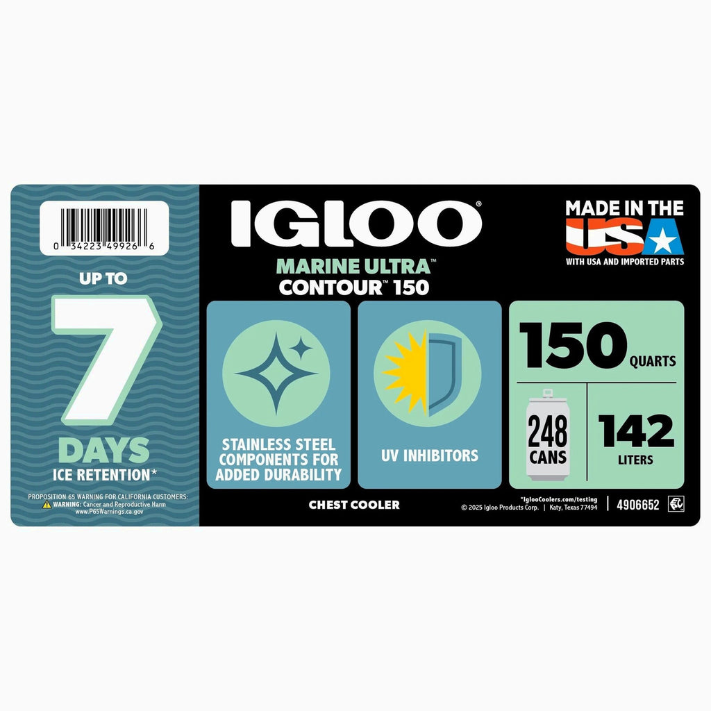 Igloo 150 QT Latitude Marine Hard Side Cooler, White